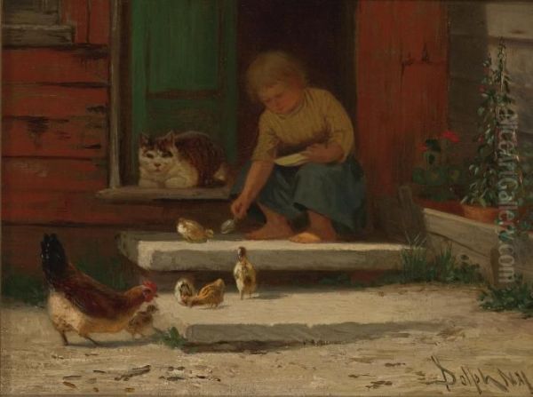 Feeding The Chickens - view 1
