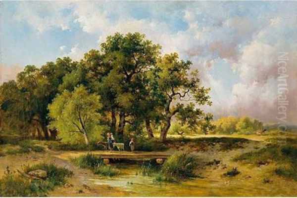 Paisaje Con Ninos Y Cabras - view 1