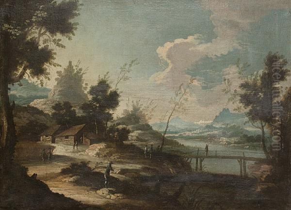 Travellers Before A Coastal Landscape - view 1
