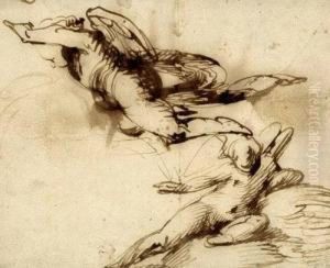 Studienblatt Mit Zwei Putti by Domenico Zampieri (Domenichino)
