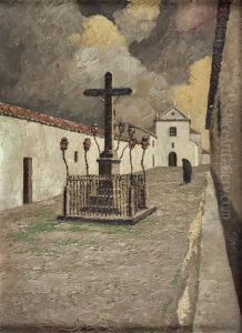 Vista De Rua Com Figura by Jose Domingos Alvarez