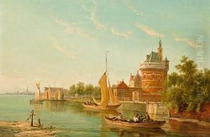 The Watch Tower At Hoorn, With Various Craft On The Zuyder Zee