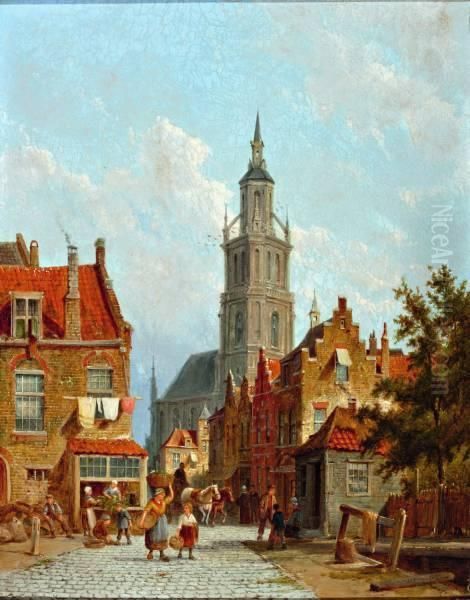 Figuren Op Straat Bij De Grote Of Onze-lieve-vrouwekerk Van Breda - view 1