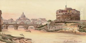 Dusk At The Castel Sant' Angelo, Rome by Stefano Donadoni