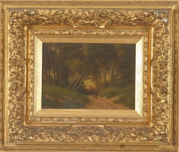 Two Figures On Path To The Forest - view 1