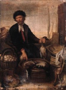 A Poultry Seller On A Quay