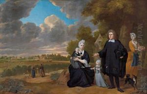 Ritratto Di Famiglia Di Fronte A Una Proprieta Sulle Dune Con Vista Su Egmondt-an-zee