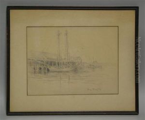 Sailboat In The Harbor by Benjamin Donisthorpe Donne