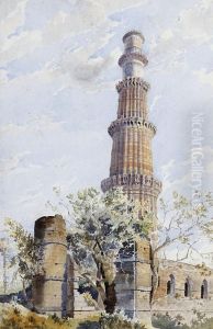 The Qutub Minar, Delhi by Henry Richard Beadon Donne