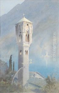Thecrusada Tower, Denno, Lake Como by Henry Richard Beadon Donne