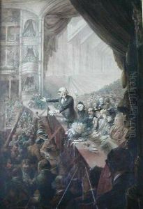 Gladstone Speaking In A Theatre by William A. Donnelly