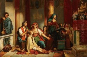 Pilgrims With An Invalid Child Before A Marian Altar