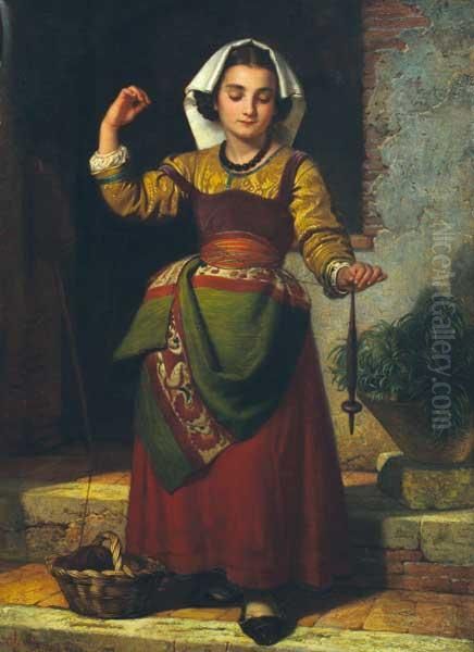 Girl With Ball Of Yard
Oleo Sobre Tela - view 1