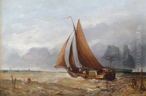 Sailing Boat Off The Beach by Desire Donny