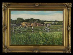 Ploughmen In A Fenced Field by Gaines Ruger Donoho