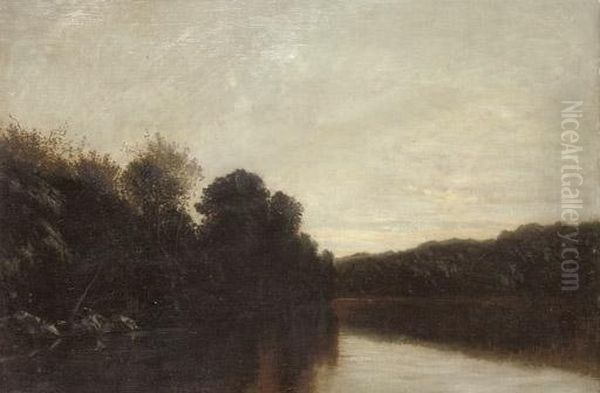 On The River At Dusk - view 1
