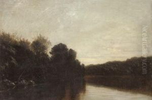 On The River At Dusk by Charles Donzel