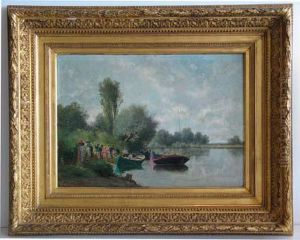 "embarquement Pres Du Lac" by Charles Donzel