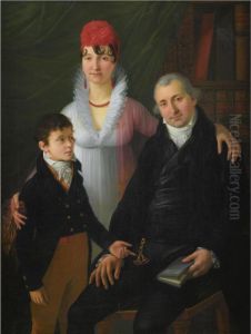 Portrait Of Avvocato Ardizzoni And His Family by Joseph Dorffmeister