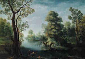 Paesaggio Fluviale Boschivo Con Pescatori by Jean-Evangeliste Dorfmeister