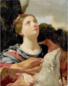 St. Agnes With The Lamb by Michel Dorigny