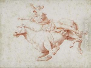 Study Of A Horse And Rider by Nicolas Dorigny