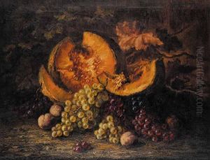 Untitled - Still Life Of Canteloupe And Grapes by Susanne Doring-Kessler