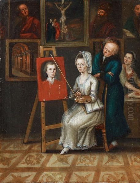 Selbstbildnis Des Kunstlers Mit Seiner Frau Im Atelier - view 1
