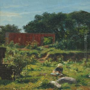 Summer Landscape With A Little Girl by Niels Vinding Dorph