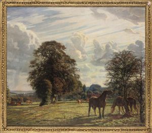 Horses Grazing by Niels Vinding Dorph