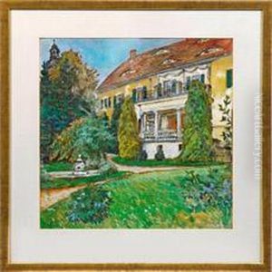 Impressionistischeansicht Einer Dresdner Villa Mit Sommerlichemgarten by Ferdinand Dorsch