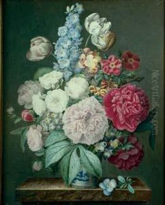 Bouquet De Fleurs Dans Un Vase Chinois by Celeste Dorville