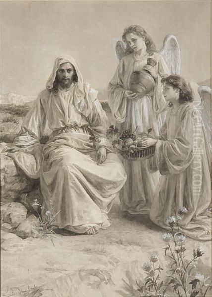 The Risen Christ Receiving Gifts From Angels - view 1