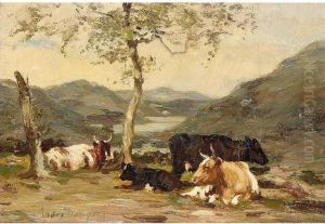 Cattle Resting Under A Tree by Andrew Douglas