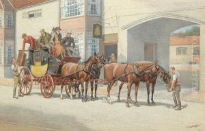The Departure Of The Bath Stage; Arrival Bymoonlight by Edward Algernon Stuart Douglas
