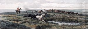 Four Coursing Scenes by Edward Algernon Stuart Douglas