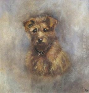Head Study Of A Border Terrier by Edwin Douglas