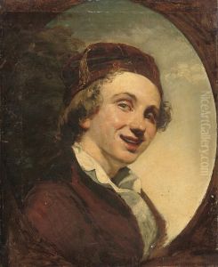 Portrait Of A Young Boy, Bust-length, In A Red Cap by William Fettes Douglas