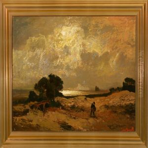 Coastal Scene by Louis, Carl Ludwig Douzette