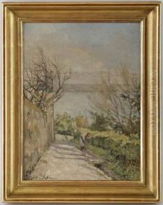 Jardinage Au Bord Du Lac by Theodore Douzon