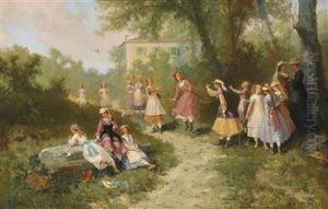 Children Playing In A Garden