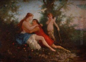 Venus Et Adonis by Auguste Viande Doviane