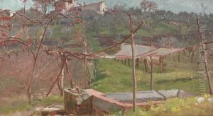 An Italian Vineyard by Thomas Millie Dow