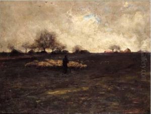 Late Autumn At Barbazon by Thomas Millie Dow