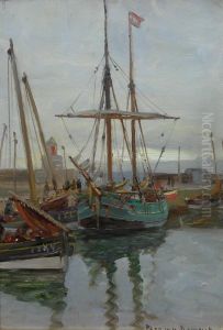 Fishing Boats In Kirkcaldy by John Patrick Downie