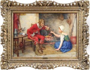 Tillskriven, "restful Interlude", Signerad Och Daterad 90, Duk Uppklistrad Pa Panna, 36x53 by Delapoer Downing