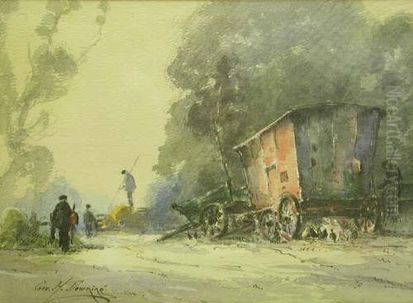 R.b.a. A Corner Of The Farm Watercolour,signed 20cm X 29cm - view 1