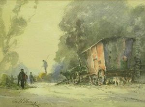R.b.a. A Corner Of The Farm Watercolour,signed 20cm X 29cm