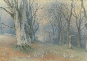 Fairies And Red-squirrels In A Forest by Richard Doyle
