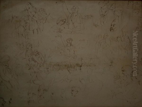 A Sheet Of Figure Studies - view 1